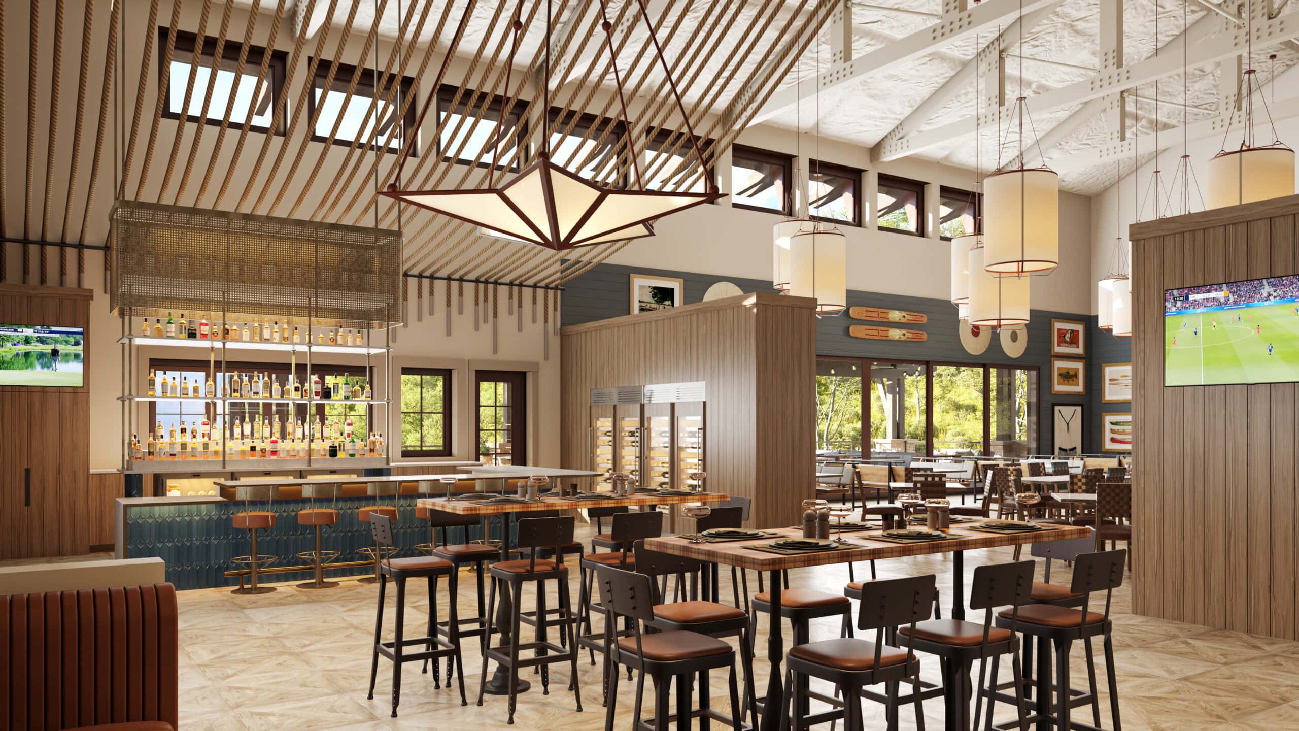Artist's rendering of the interior dining area of Bootjacks restaurant