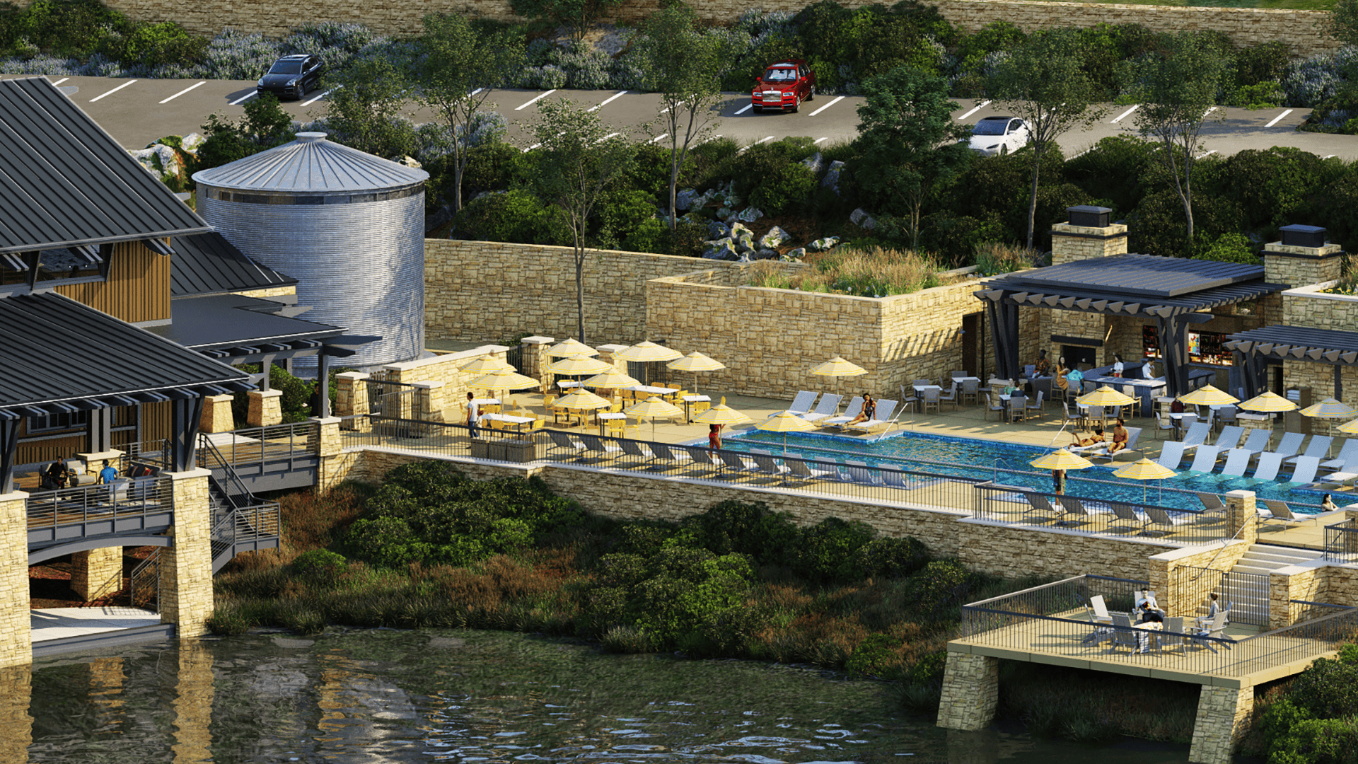 Artist’s rendering of The Silo and bar at Longhorn Landing
